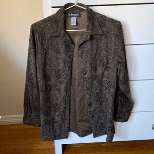 Sag Harbor button down, brown and black, size 8